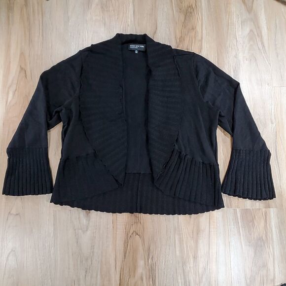 🔹️Jones New York Black Dressy Open Front Long Bell Sleeve Cardigan XLarge - Picture 1 of 9